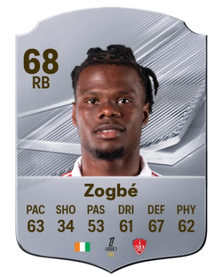 Zogbé 68 Silver RB FC 27 card