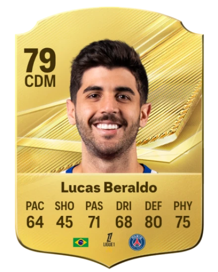 Lucas Beraldo 79 Gold CDM FC 27 card