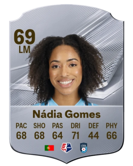 Nádia Gomes 69 Silver LM FC 27 card