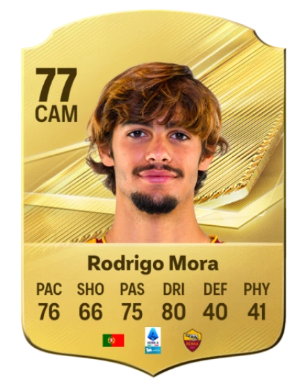 Rodrigo Mora 77 Gold CAM FC 27 card