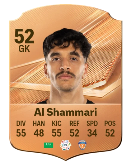 Al Shammari 52 Bronze GK FC 27 card