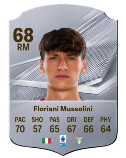 Floriani Mussolini 68 Silver RM FC 27 card