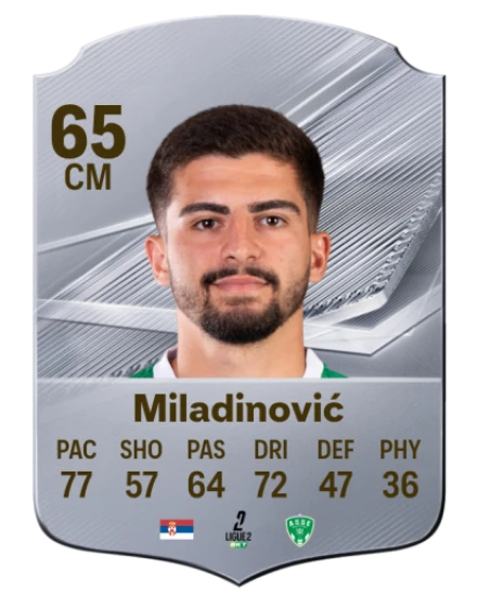 Miladinović 65 Silver CM FC 27 card
