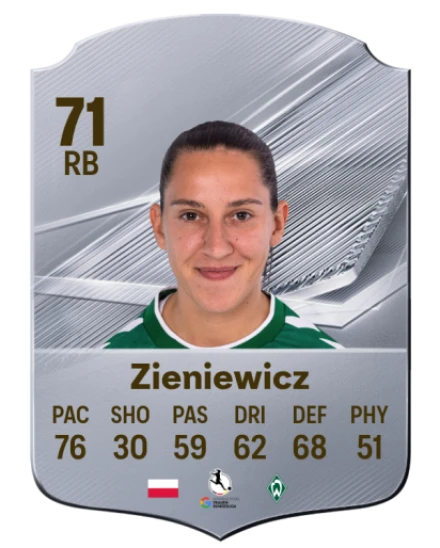 Zieniewicz 71 Silver RB FC 27 card