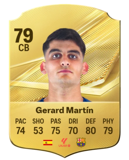 Gerard Martín 79 Gold CB FC 27 card