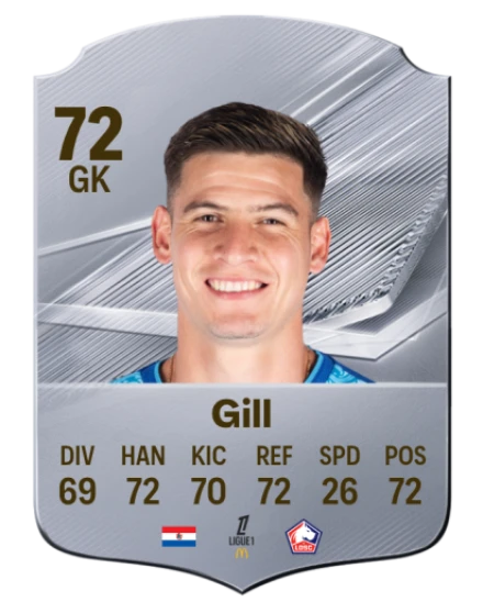 Gill 72 Rare GK FC 26 card