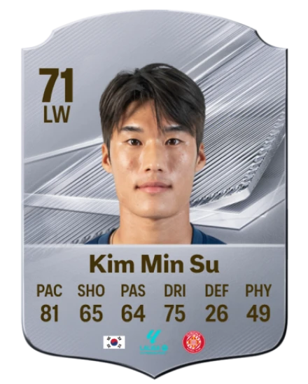 Kim Min Su 71 Silver LW FC 27 card
