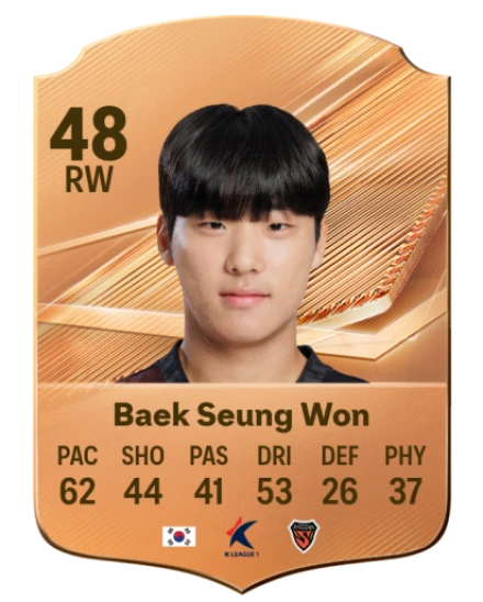 Baek Seung Won 48 Bronze RW FC 27 card