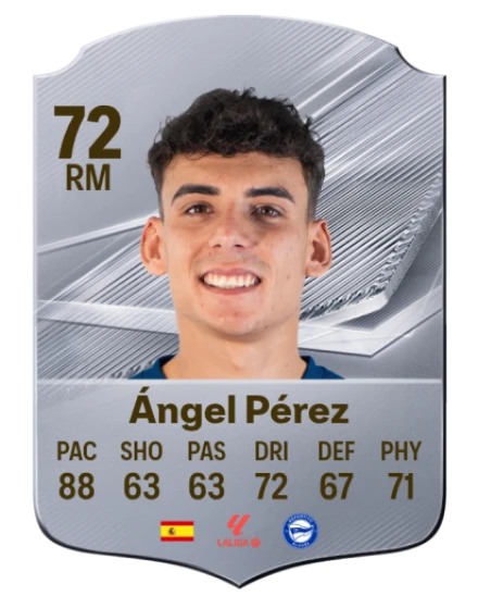 Ángel Pérez 72 Silver RM FC 27 card