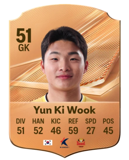 Yun Ki Wook 51 Bronze GK FC 27 card