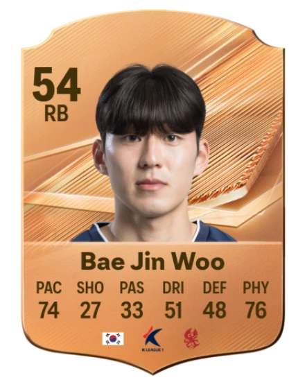 Bae Jin Woo 54 Bronze RB FC 27 card