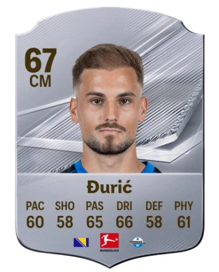 Đurić 67 Silver CM FC 27 card