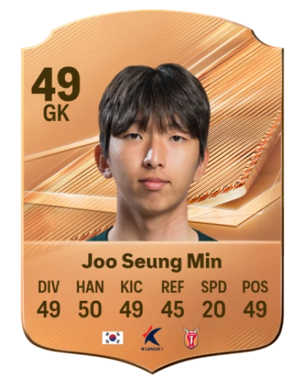 Joo Seung Min 49 Bronze GK FC 27 card