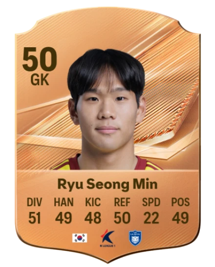 Ryu Seong Min 50 Bronze GK FC 27 card