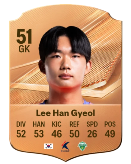 Lee Han Gyeol 51 Bronze GK FC 27 card
