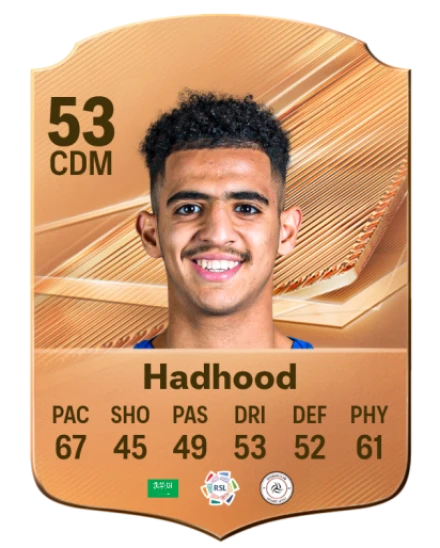 Hadhood 53 Bronze CDM FC 27 card