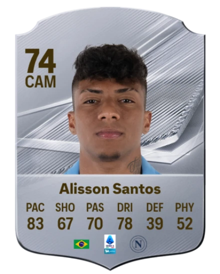 Alisson Santos 74 Silver CAM FC 27 card