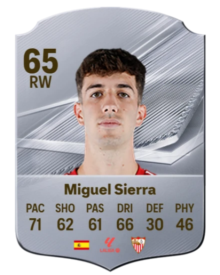 Miguel Sierra 65 Silver RW FC 27 card