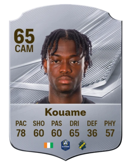Kouame 65 Silver CAM FC 27 card