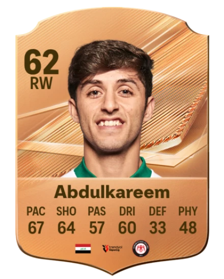 Abdulkareem 62 Rare RW FC 26 card