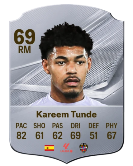 Kareem Tunde 69 Silver RM FC 27 card