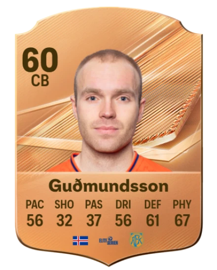 Guðmundsson 60 Bronze CB FC 27 card