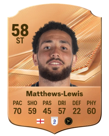 Matthews-Lewis 58 Bronze ST FC 27 card