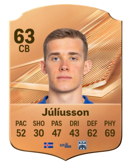 Júlíusson 63 Bronze CB FC 27 card