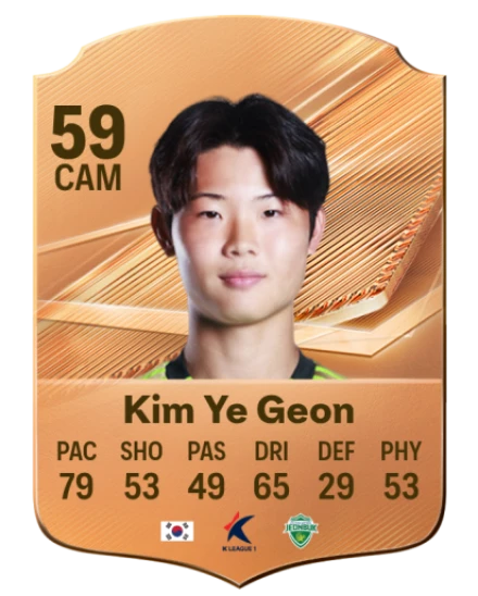 Kim Ye Geon 59 Bronze CAM FC 27 card