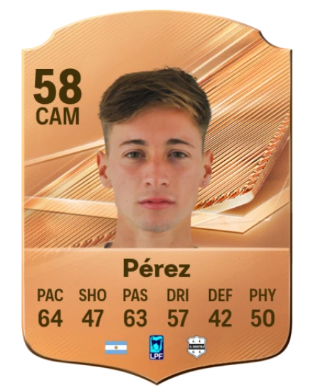 Pérez 58 Bronze CAM FC 27 card