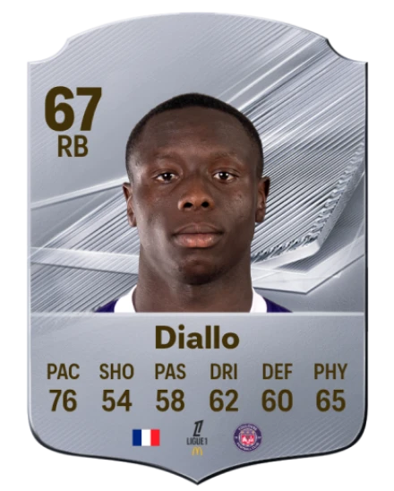 Diallo 67 Silver RB FC 27 card