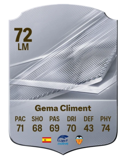 Gema Climent 72 Rare LM FC 26 card