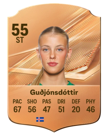 Guðjónsdóttir 55 Bronze ST FC 27 card