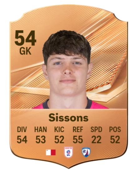 Sissons 54 Common GK FC 26 card